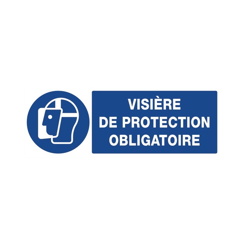 VISIERE DE PROTECTION OBLIGATOIRE/ADHESIF 330X120MM