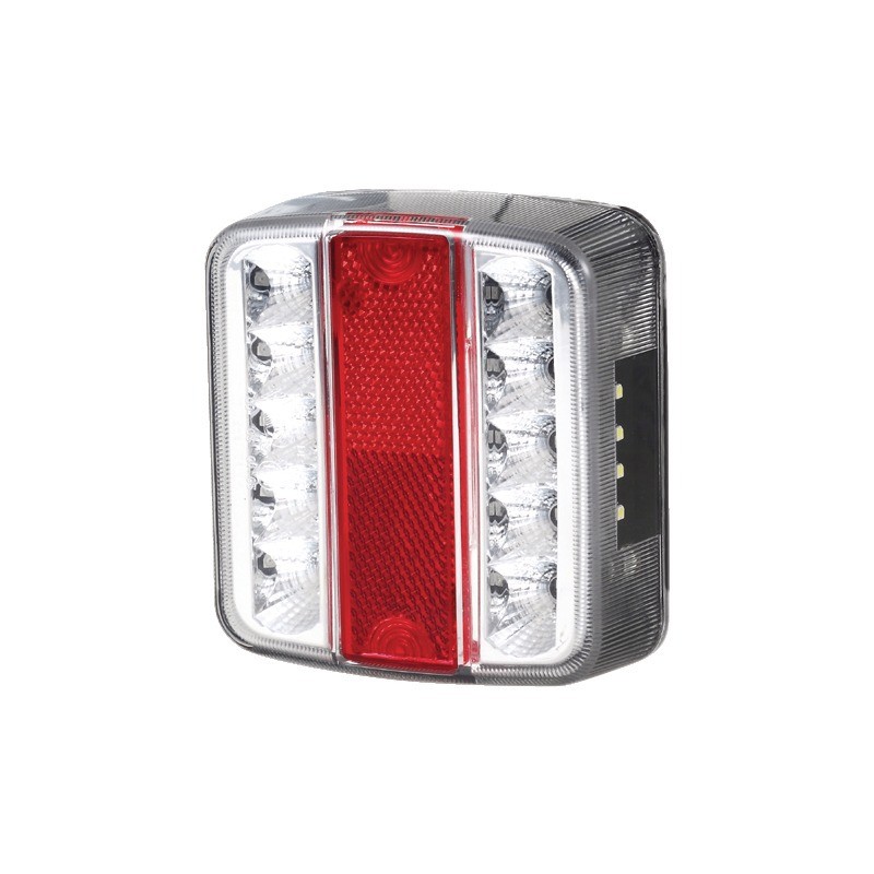 FEU ARRIERE CARRE 4 FONCTIONS LED ET 12V