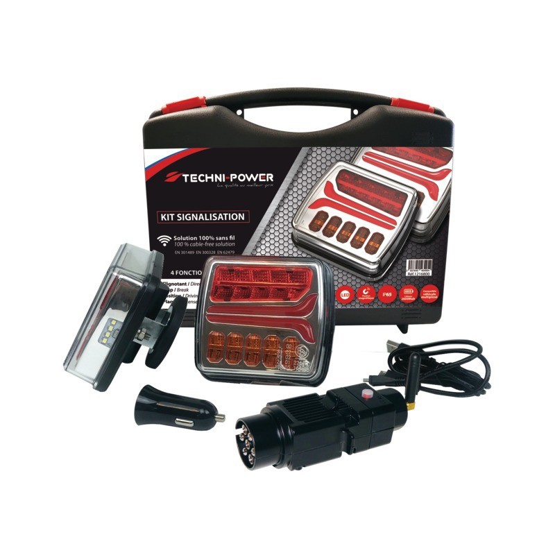 KIT SIGNALISATION MAGNETIQUE LED SANS FIL TECHNI-POWER