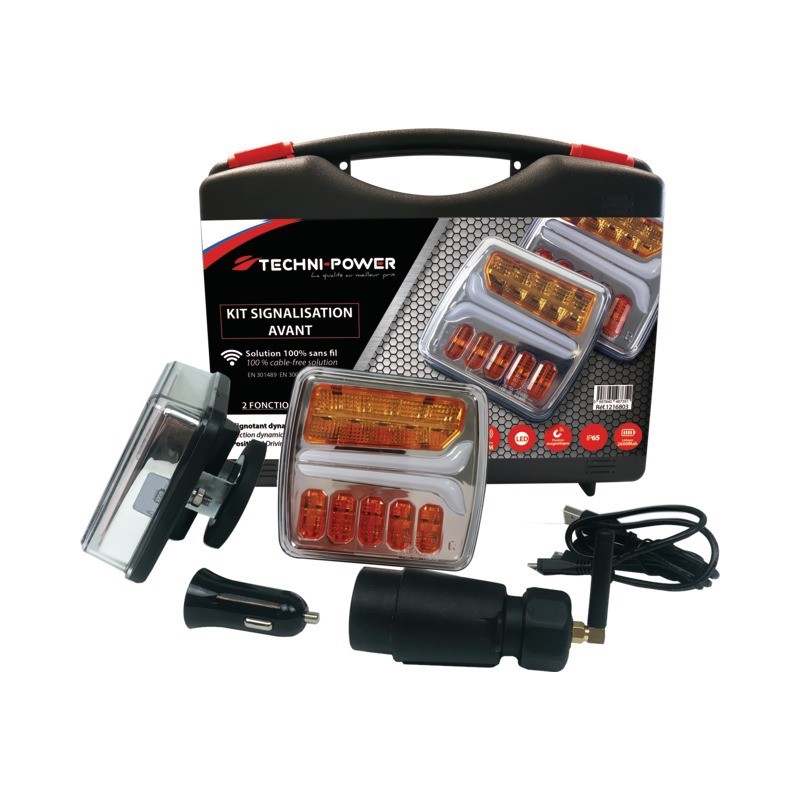 KIT FEU AVANT MAGNETIQUE LED SANS FIL TECHNI-POWER
