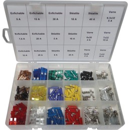 Coffret assortiment de 390 fusibles lame stéatites et verre