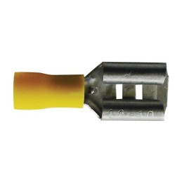 Sachet 100 cosses plates 6.3 mm femelle jaune