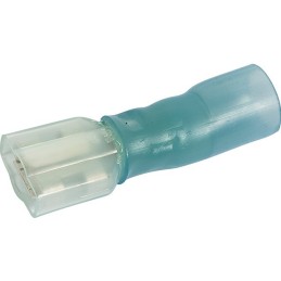 Cosses rétractables embout femelle isolée bleu (boite de 50)