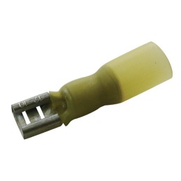 Cosses rétractables embout plat jaune  (boite de 50)