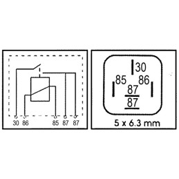 RELAIS 12V-30A 4+1  BORNES