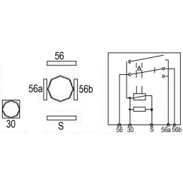 Relais 12v 2x150w 5 bornes