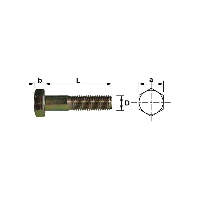 Vis tête hexagonale 6x35 mm 8.8 brut iso4014 din931