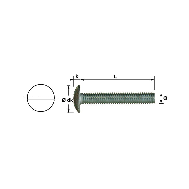 Vis poêlier 6x20 mm inox A2 nfE27128