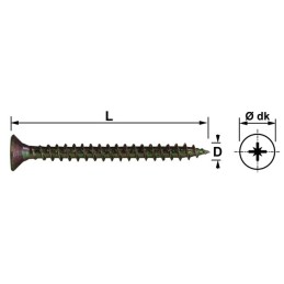 Vis agglomère tête fraisée pozi 4x20 mm inox A2 (par 200)