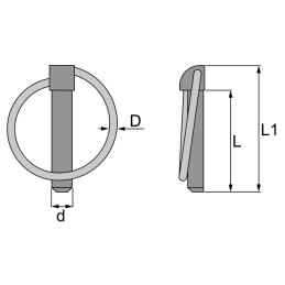 GOUPILLE CLIPS ZINGUEE 9 X 45 MM (SACHET DE 6)