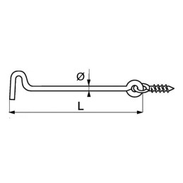 CROCHET CONTREVENT 60 MM ZINGUE BLANC