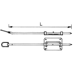 Verrou barrière longueur 400 mm Bichro