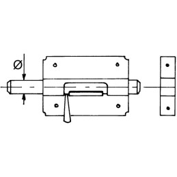 VERROU DE BOX A GLAND DE  8  ZINGUE
