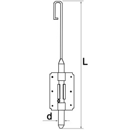 Verrou à douille de 12x200 mm Bichro