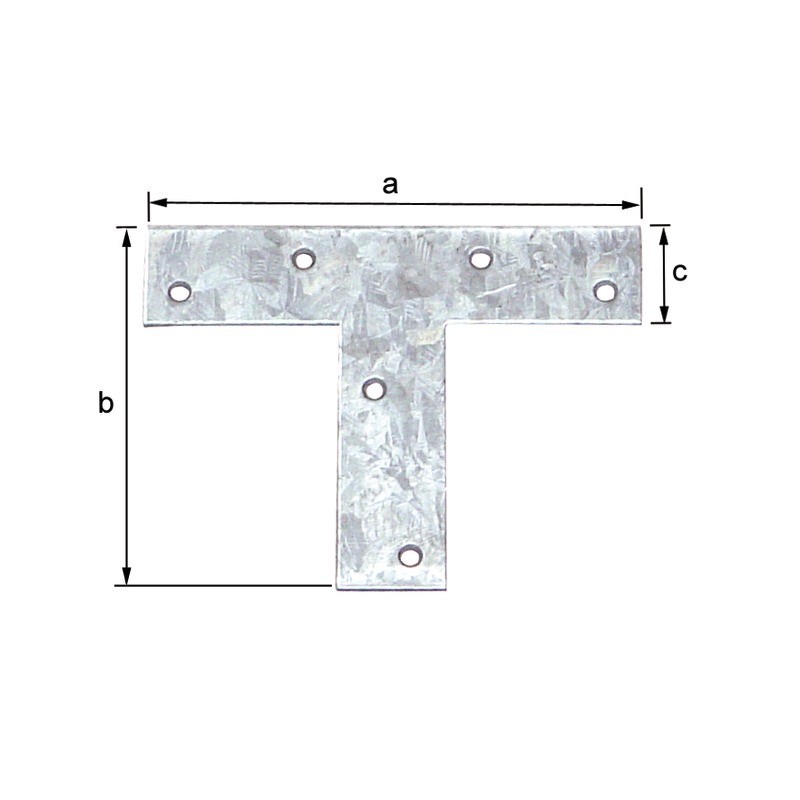 PLATINE D'ASSEMBLAGE FORME EN T 110X30X140X2 MM GALVANISE SENDZIMIR