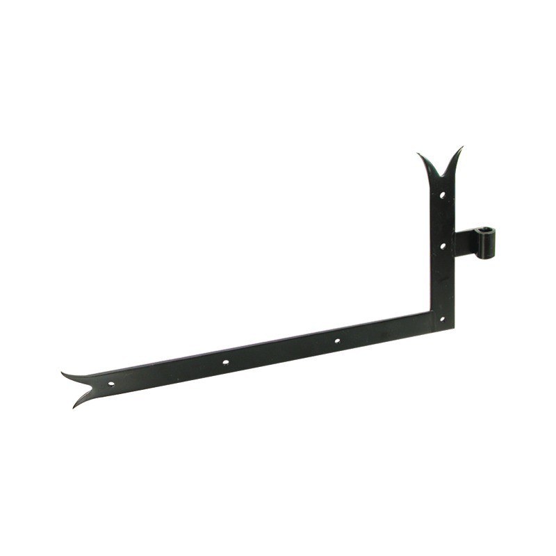 Equerre queue de carpe droite noir 35X5 longueur 300 mm diamètre 14 mm