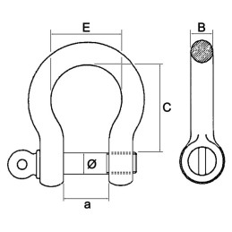 Manille lyre h.r.1.0t diamètre 11 mm