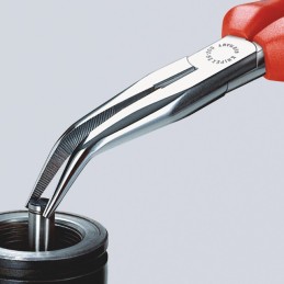 Pince à bec demi-ronde coupante coudée longueur 200 mm