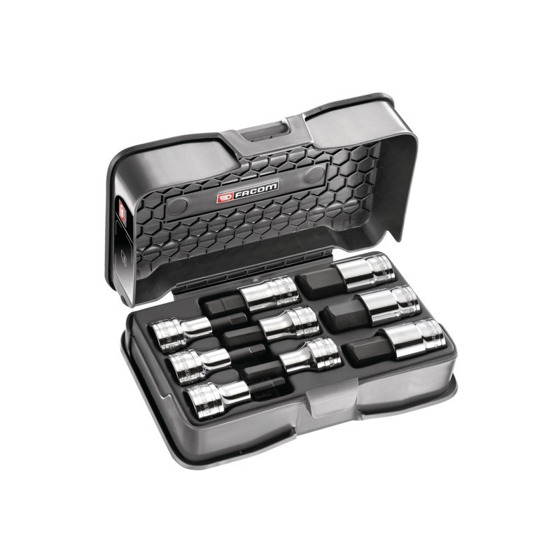 DOUILLES TOURNEVIS 6 PANS MALE COFFRET DE 9 PIECES