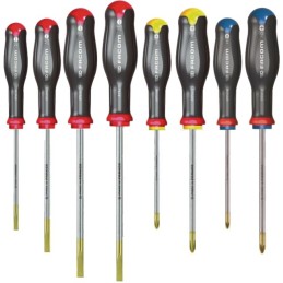 TOURNEVIS PROTWIST 4 FENTE - 2 PHILLIPS - 2 POZIDRIV JEU DE 8 FACOM