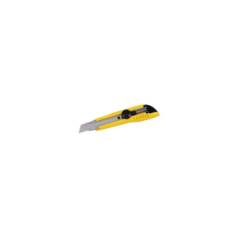 Cutter 18 mm verrouillable molette jaune + 3 Lames