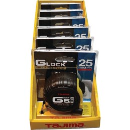 DISPLAY 6 METRES A RUBAN G LOCK 5 M X 25 MM ANTICHOC JAUNE TAJIMA