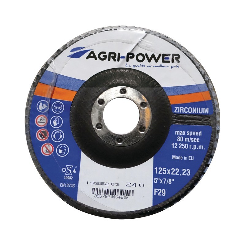 DISQUE A LAMELLES 125X1 GR40 ZIRCONIUM AGRI-POWER