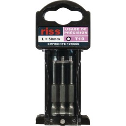 EMBOUTS DE VISSAGE FORGE TORX T10 LG 50 MM BOITE DE 3 RISS