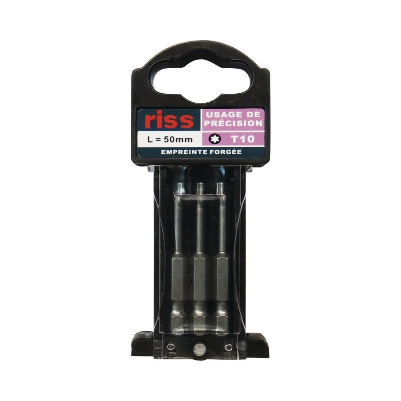 EMBOUTS DE VISSAGE FORGE TORX T10 LG 50 MM BOITE DE 3 RISS