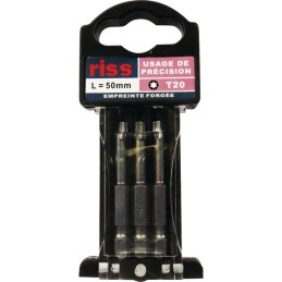 EMBOUTS DE VISSAGE FORGE TORX T20 LG 50 MM BOITE DE 3 RISS