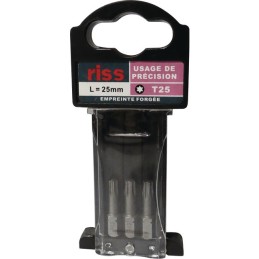 EMBOUTS DE VISSAGE FORGE TORX T25 LG 25 MM BOITE DE 3 RISS