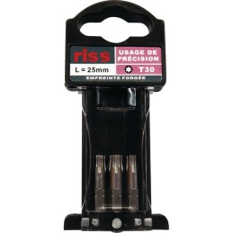 EMBOUTS DE VISSAGE FORGE TORX T30 LG 25 MM BOITE DE 3 RISS