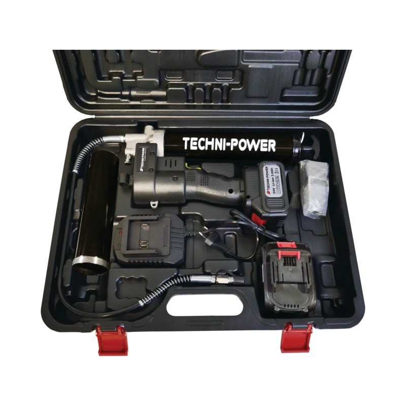 POMPE A GRAISSE ELECTRIQUE 24V 2,0 AH 2 ACCUS TECHNI-POWER