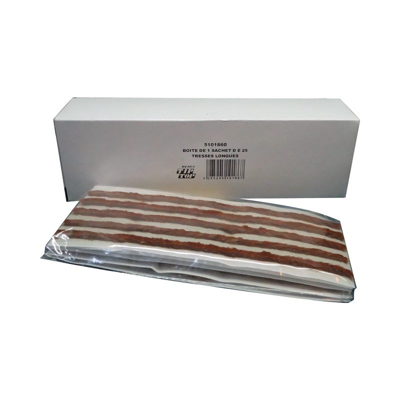 Mèches tresses tubeless de 180 mm Ø 5 mm longues sealfix (boite de 25)