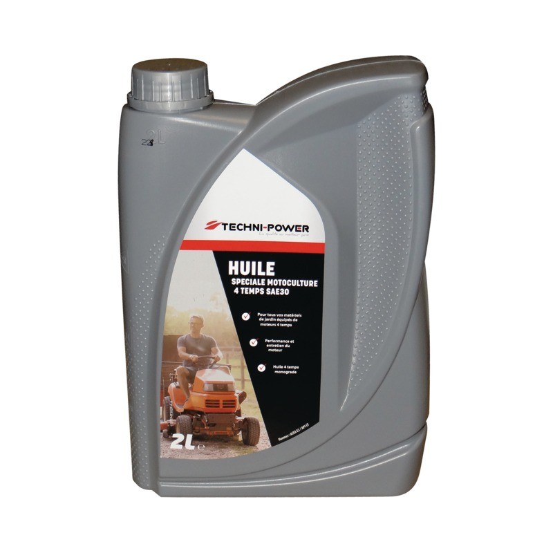 HUILE 4 TEMPS MOTOCULTURE SAE30 TECHNI-POWER 2L