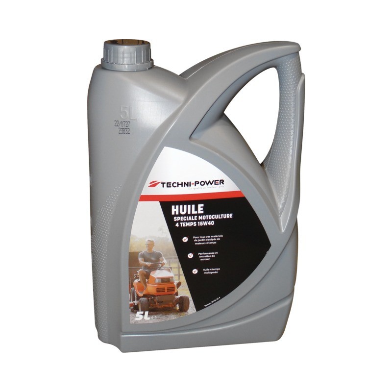 HUILE 4 TEMPS MOTOCULTURE 15W40 TECHNI-POWER 5L