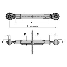 BARRE DE POUSSEE MECANIQUE ROTULE-ROTULE LG 510-720 CAT1