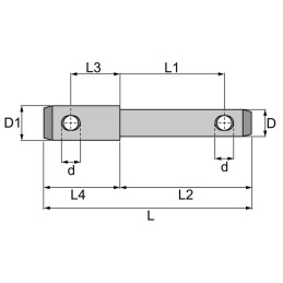 AXE D'ATTELAGE DOUBLE A SOUDER 28-22X167