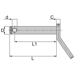 AXE D'ATTELAGE AVEC POIGNEE 32X191