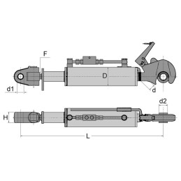 BARRE DE POUSSEE HYDRAULIQUE CHAPE-CROCHET LG 660-855 CAT3