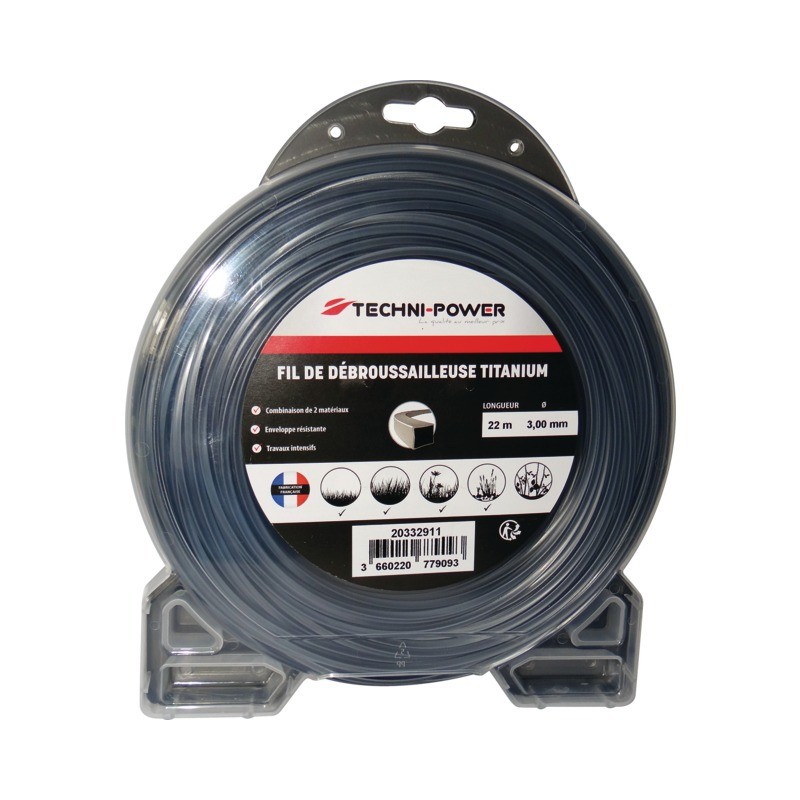 FIL NYLON DOUBLE PEAU TECHNI POWER TITANIUM Ø3,0 MM / 22 M