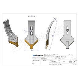 SOC DE CHISEL 330X80X15 EA45-85 Ø12 CARB