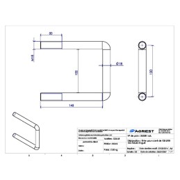 ETRIER POUR CARRE DE 100  Ø18.102.145.50 ZING UE