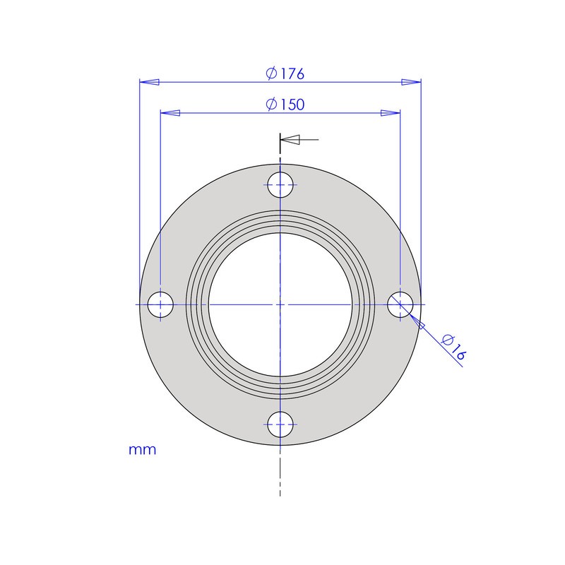 MOYEU AV SUPPORT 4TRS Ø176  LG 57,7