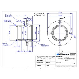 MOYEU AV SUPPORT 4TRS Ø176  LG 57,7