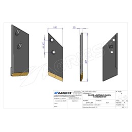 POINTE ADAPTABLE LEMKEN 3364050/4054 CARBURE DROIT