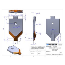 BEC DE DECHAUMAGE 200X120X20 CARB Lemken 3374 4388