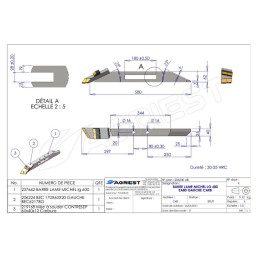 BARRE LAME MICHEL LG 600 EA80 GAUCHE CARB