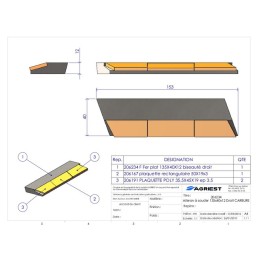 AILERON A SOUDER 135X40X12 DROIT CARB