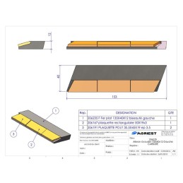 AILERON A SOUDER 135X40X12 GAUCHE CARB